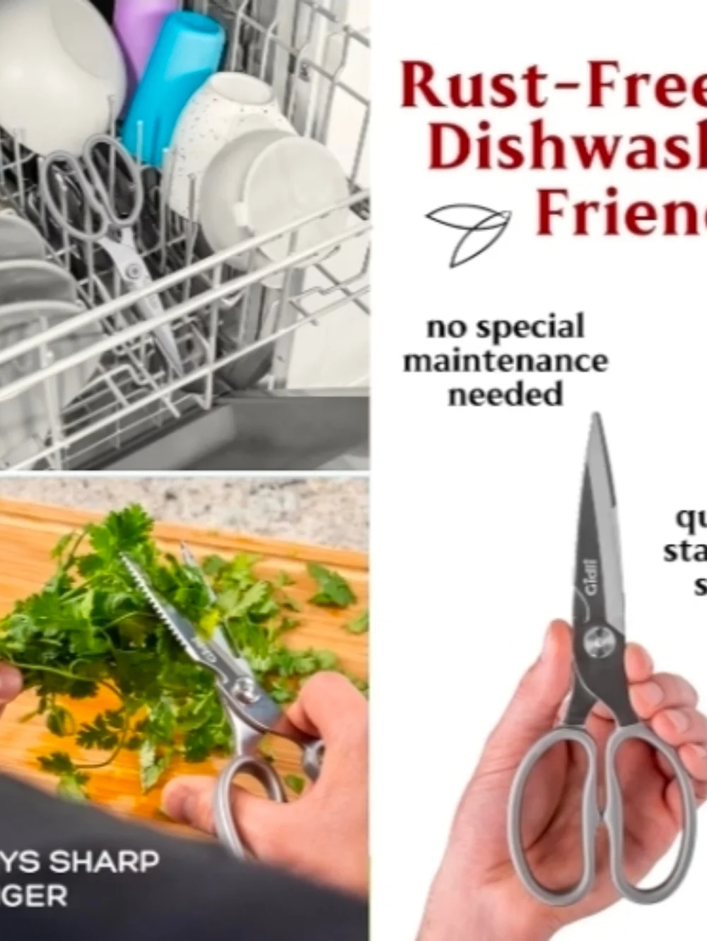 Premium Kitchen Scissors by Gidli- Heavy Duty Kitchen Shears